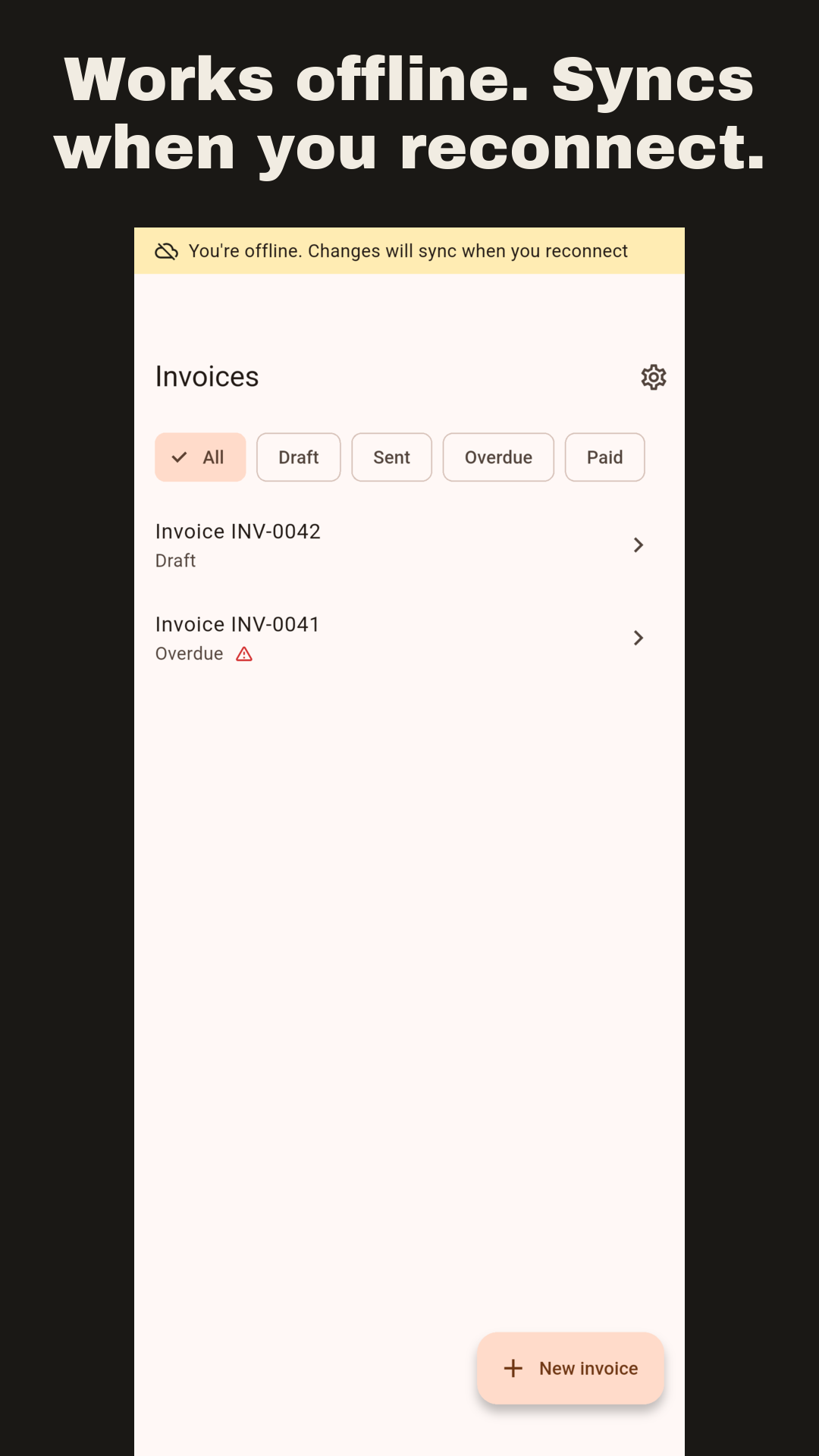 Working offline on site, syncing when back online